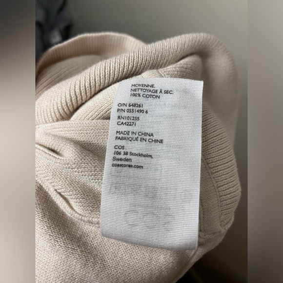 COS 100% Cotton Cowlneck/Turtleneck Sweater - Picture 7 of 7